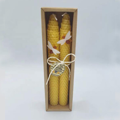 honeycomb beeswax taper candles